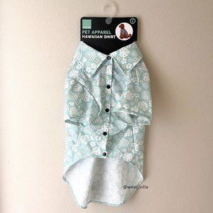 FuzzYard Dog Button Up Hawaiian Shirt Monstera Fern Green Teal size 6